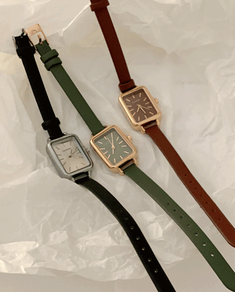Slim leather watch